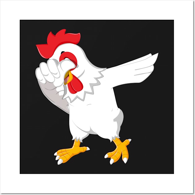 Chicken Dab Wall Art by helloshirts